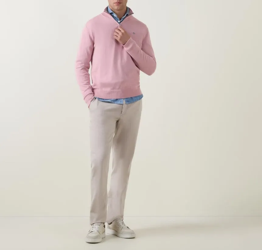 GANT -  Classic Cotton Half Zip, Dusty Pink