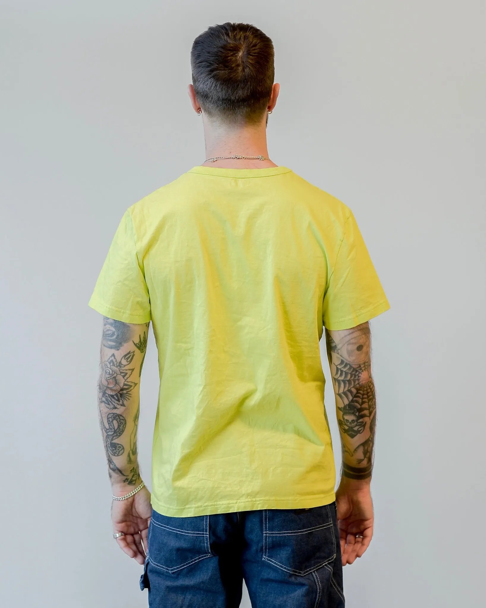 Homespun Knitwear Great Plains Tee Combed Cotton Jersey Acid Lime