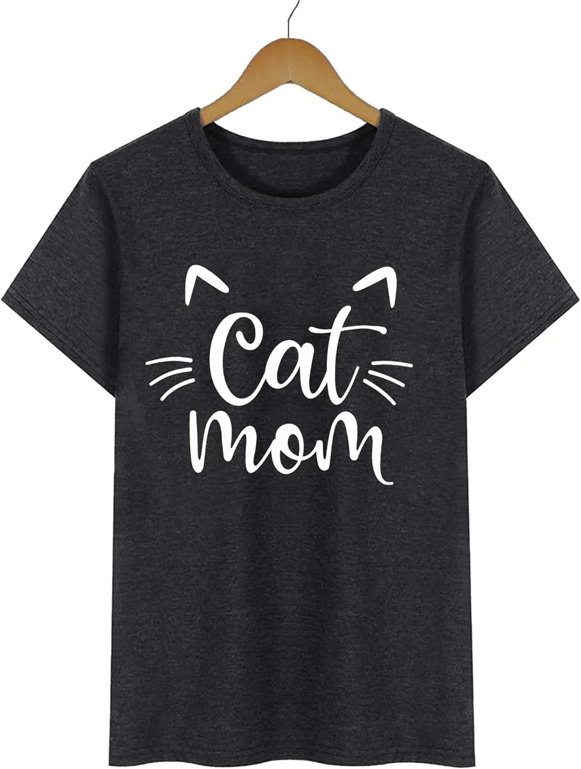 LAZYCHILD Cat Mom Shirts for Women Cat Mama T-Shirts Pet Lover Gifts Shirts Funny Cat Graphic Tees Shirts