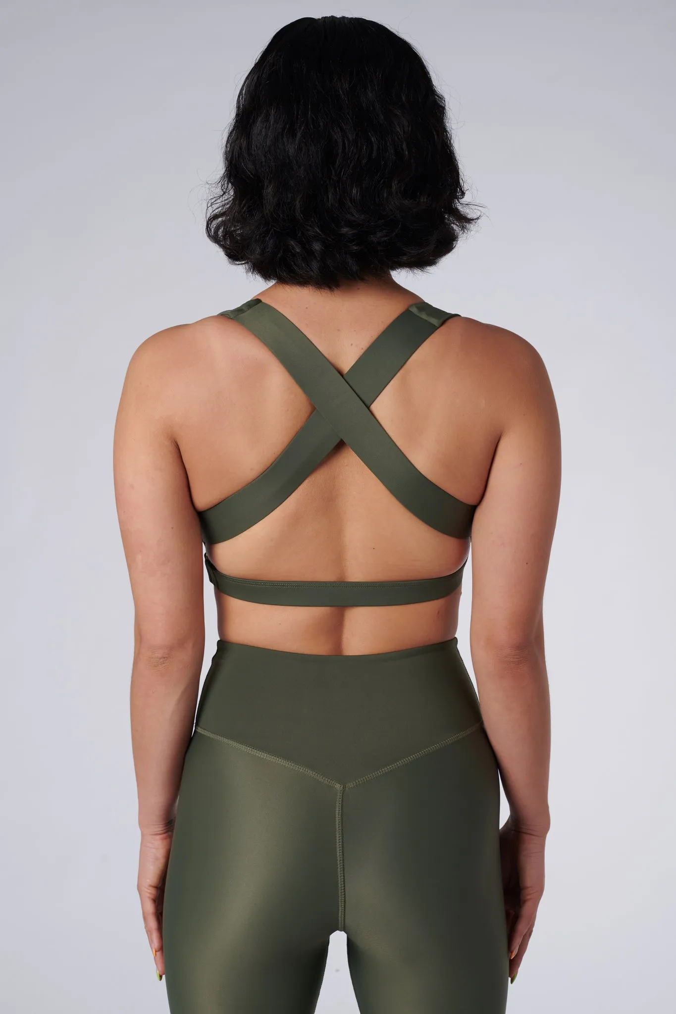 Lilly V 2.0 Push Up Sports Bra | Recycled Nylon | Olive