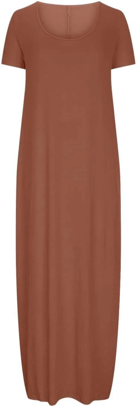 Long Maxi Dress for Women Summer Boho Loose Skirts Vacation Button Down 2025