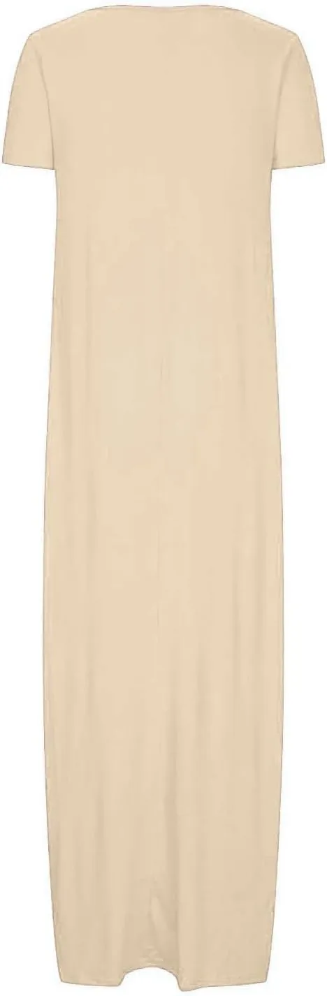 Long Maxi Dress for Women Summer Boho Loose Skirts Vacation Button Down 2025
