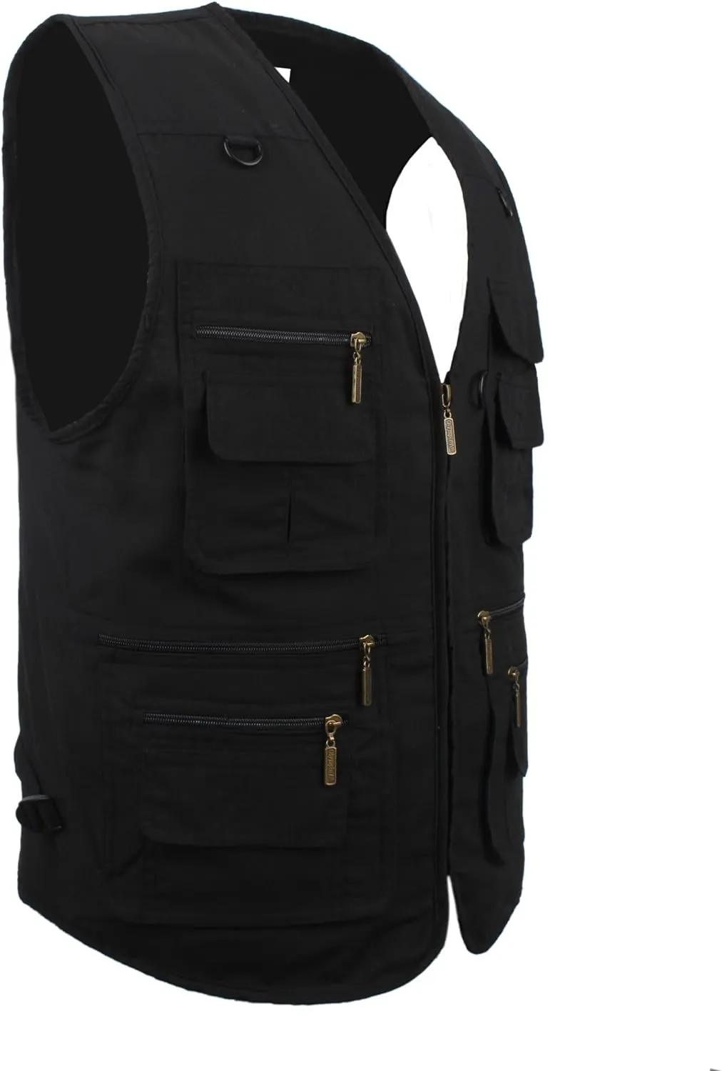 Men's Stone Washed Denim Multi-pocketed Fishing Work Outerwear Vest