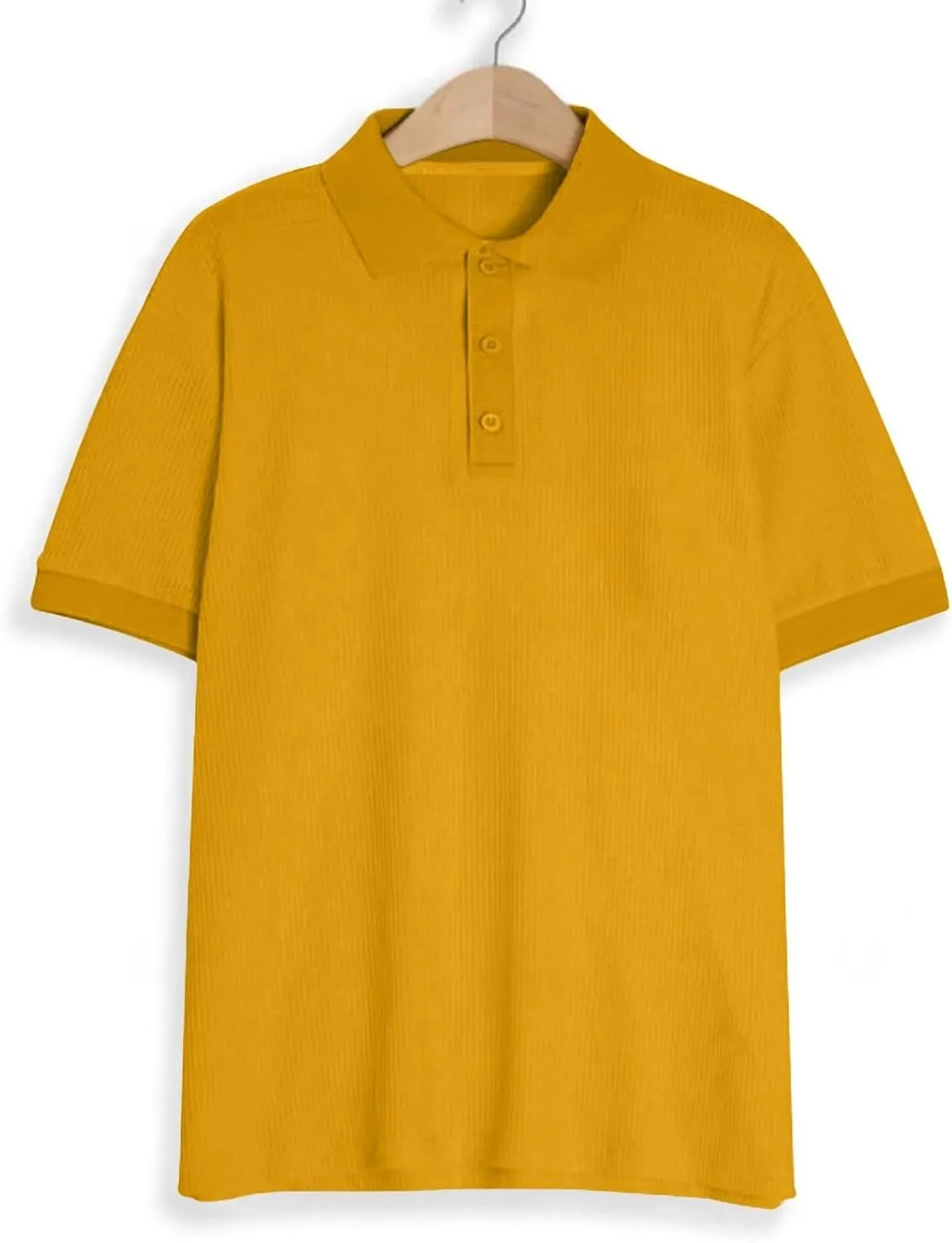 Men's Waffle Knit Polo Shirts Summer Short Sleeve Texture Lightweight Golf Shirts Sweater Muscle T-Shirt Tops