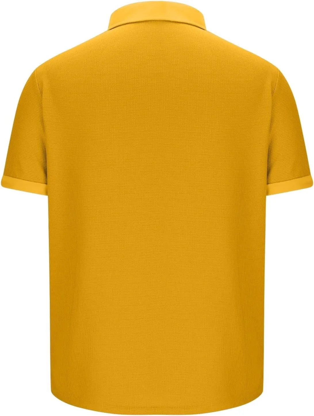 Men's Waffle Knit Polo Shirts Summer Short Sleeve Texture Lightweight Golf Shirts Sweater Muscle T-Shirt Tops