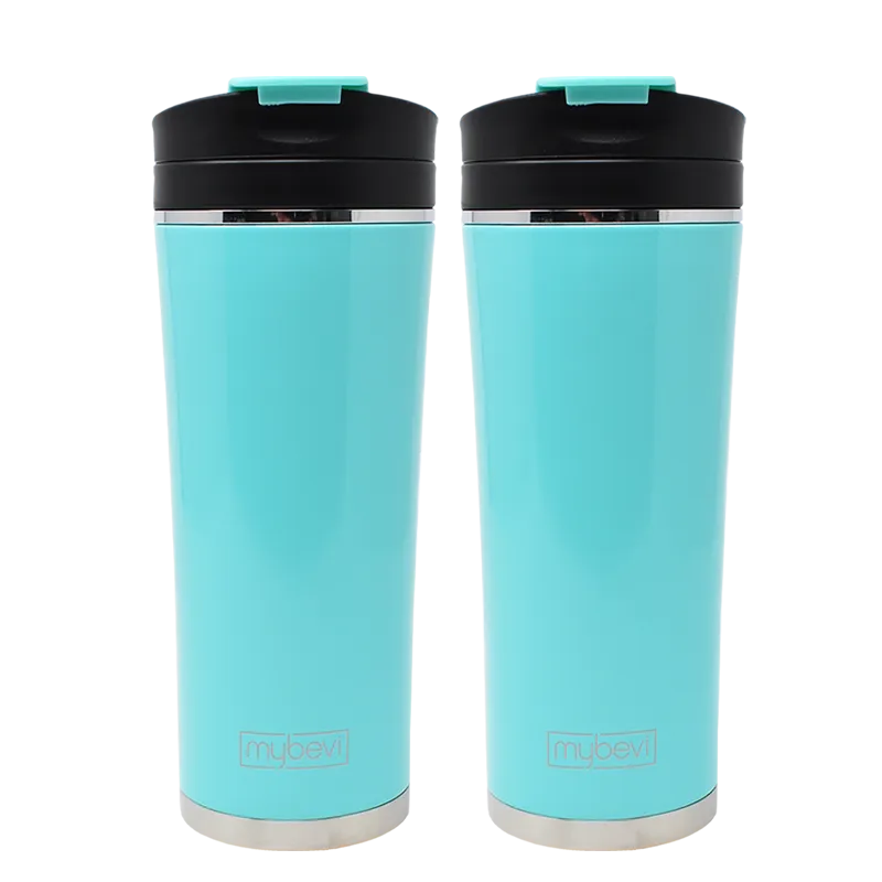 MyBevi 16 oz. Commuter Tumbler - Turquoise 2 Pack Bundle