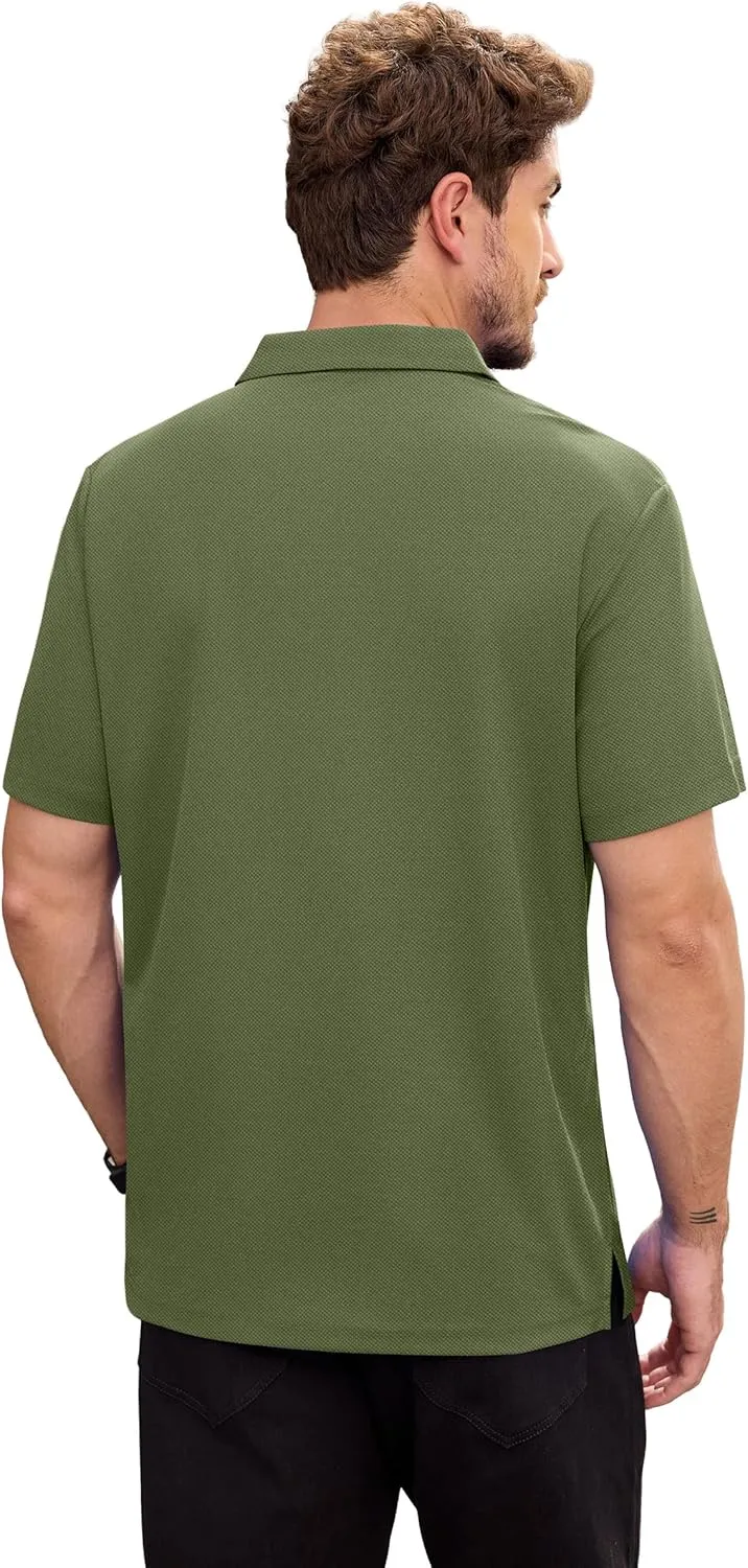 NIASHOT Mens Polo Shirt Short Sleeve Golf Sports Casual Tee
