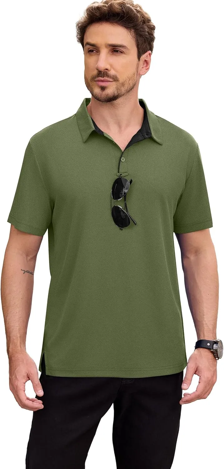 NIASHOT Mens Polo Shirt Short Sleeve Golf Sports Casual Tee