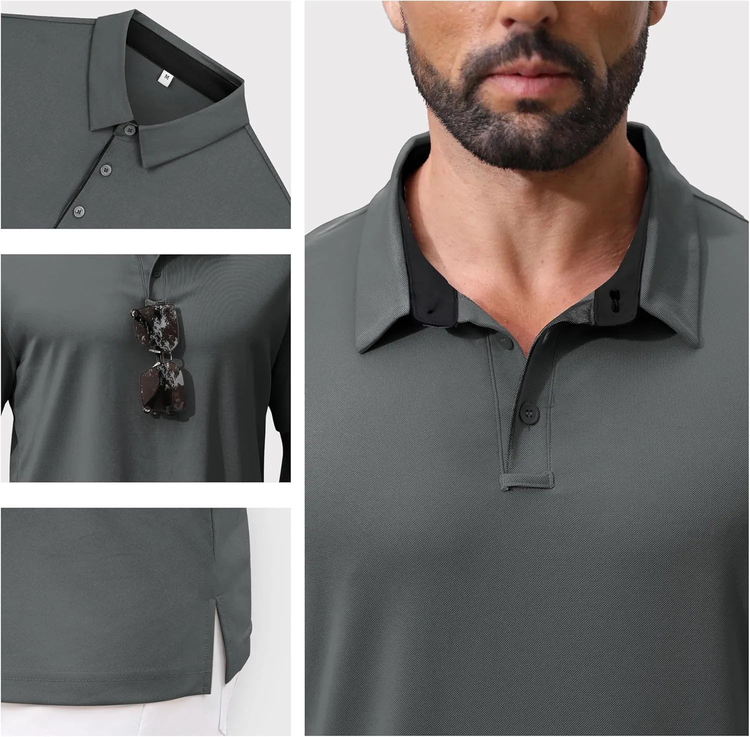 NIASHOT Mens Polo Shirt Short Sleeve Golf Sports Casual Tee