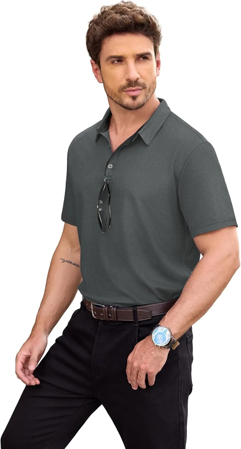 NIASHOT Mens Polo Shirt Short Sleeve Golf Sports Casual Tee