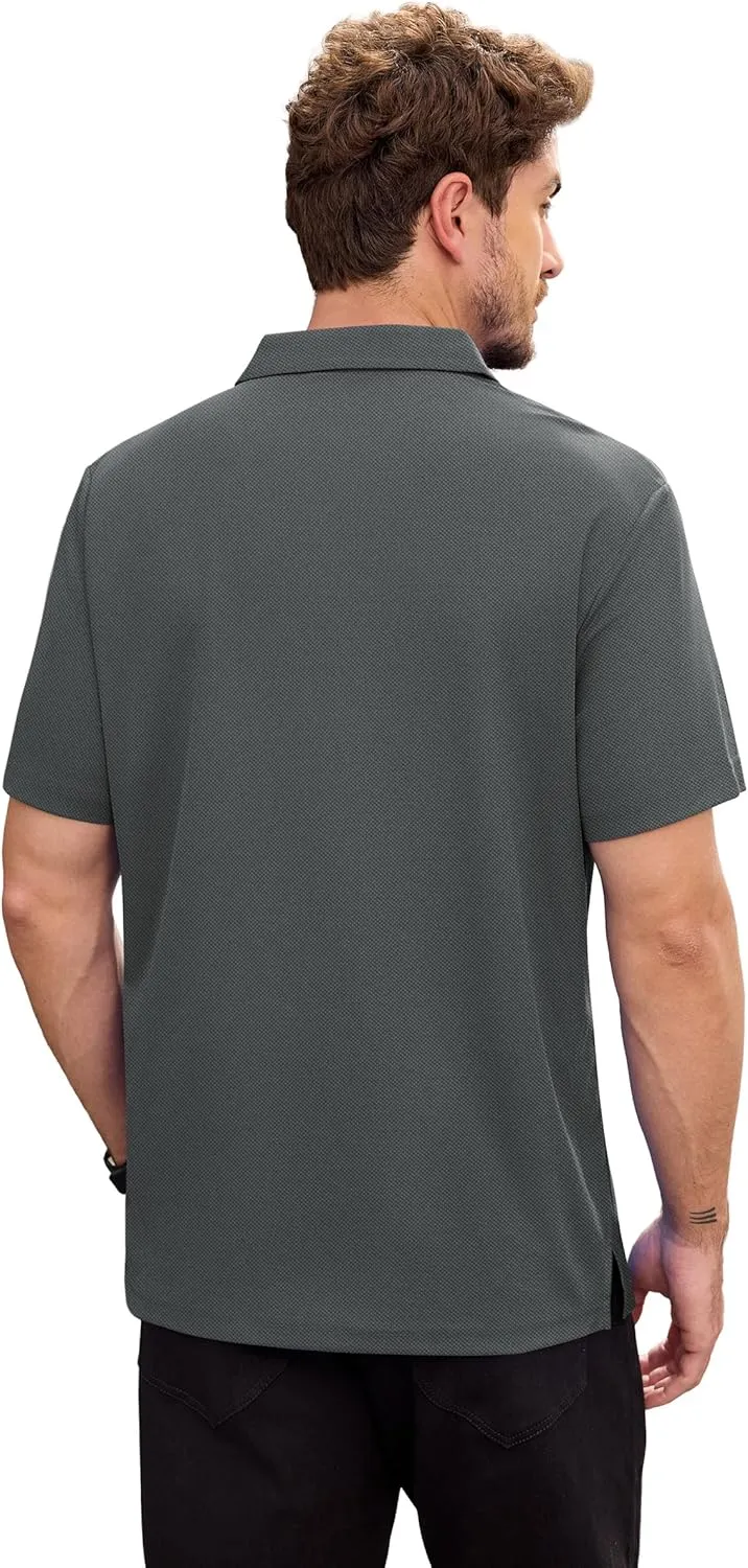 NIASHOT Mens Polo Shirt Short Sleeve Golf Sports Casual Tee