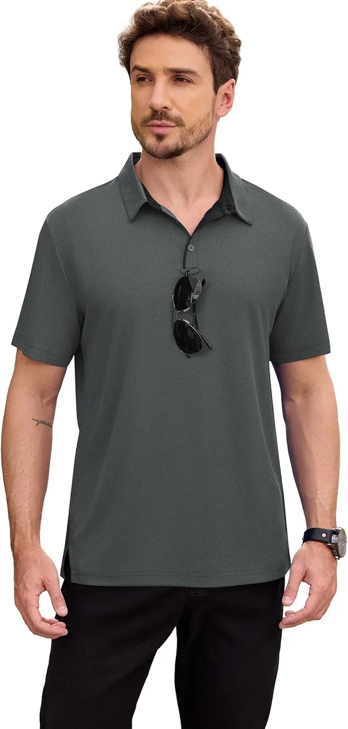 NIASHOT Mens Polo Shirt Short Sleeve Golf Sports Casual Tee