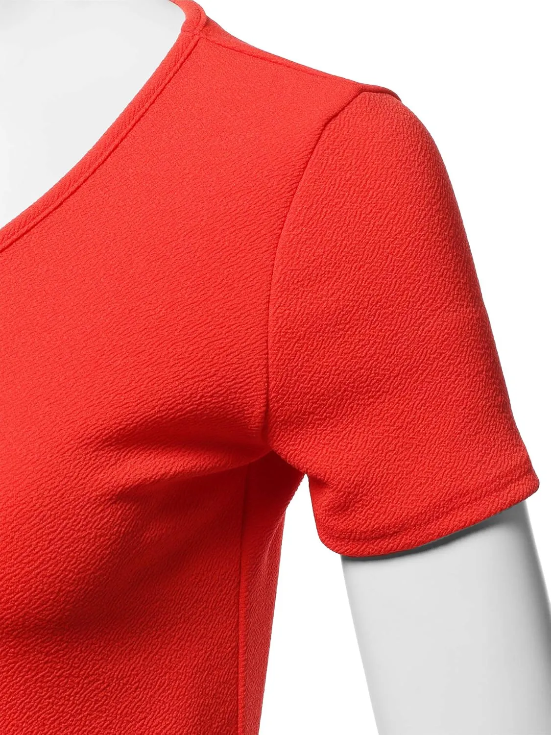 SSOULM Women's Classic Stretchy Short Sleeve Flare Peplum Blouse Top with Plus Size