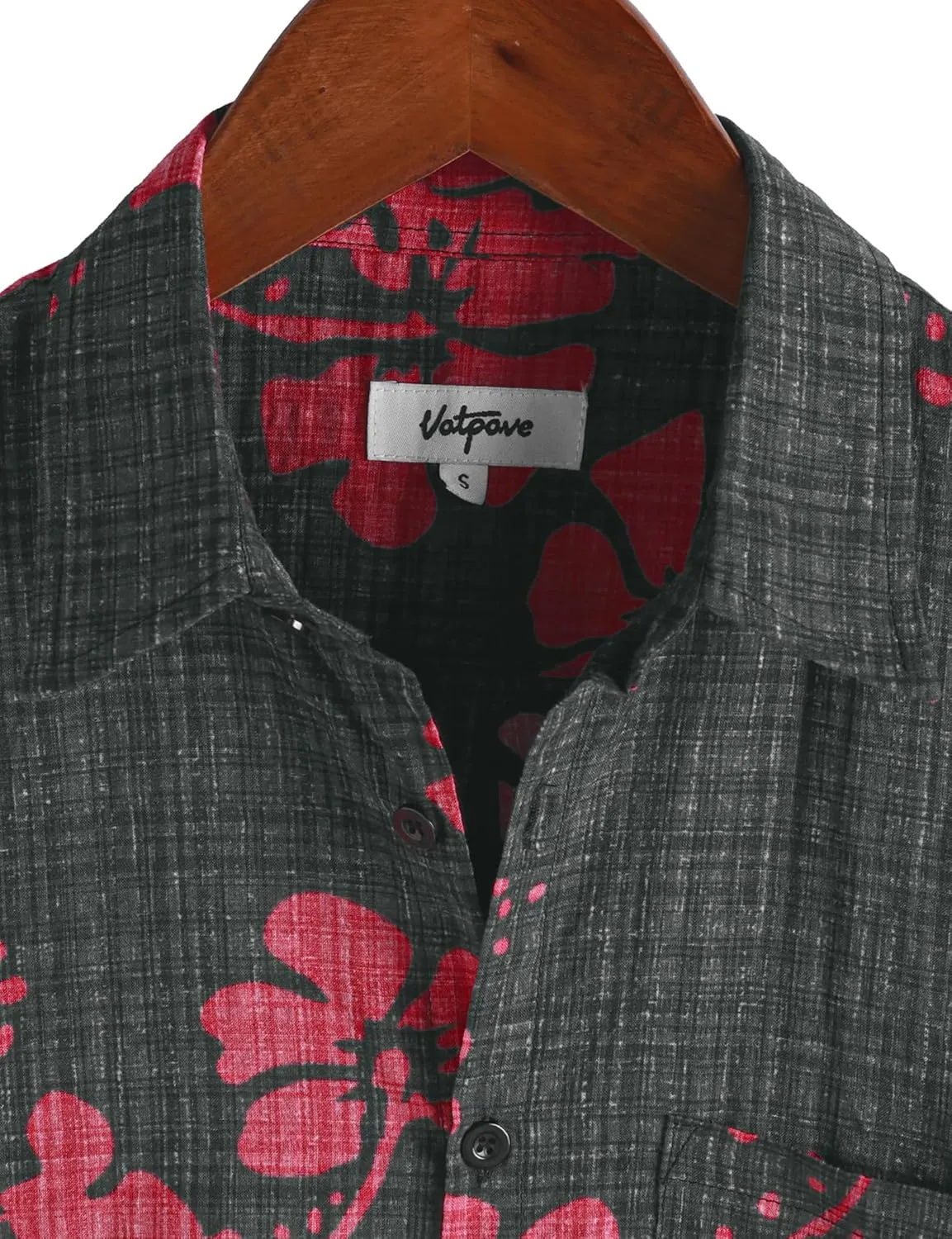 VATPAVE Mens Front Pocket Hawaiian Shirts Casual Floral Shirts Short Sleeve Button Down Beach Tropical Shirts