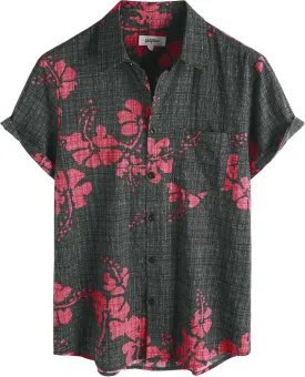 VATPAVE Mens Front Pocket Hawaiian Shirts Casual Floral Shirts Short Sleeve Button Down Beach Tropical Shirts
