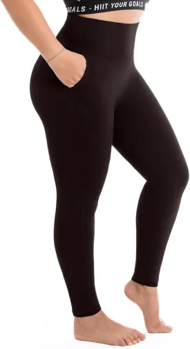 Walifrey Plus Size Leggings with Pockets for Women, High Waist Opaque Tummy Control Leggings
