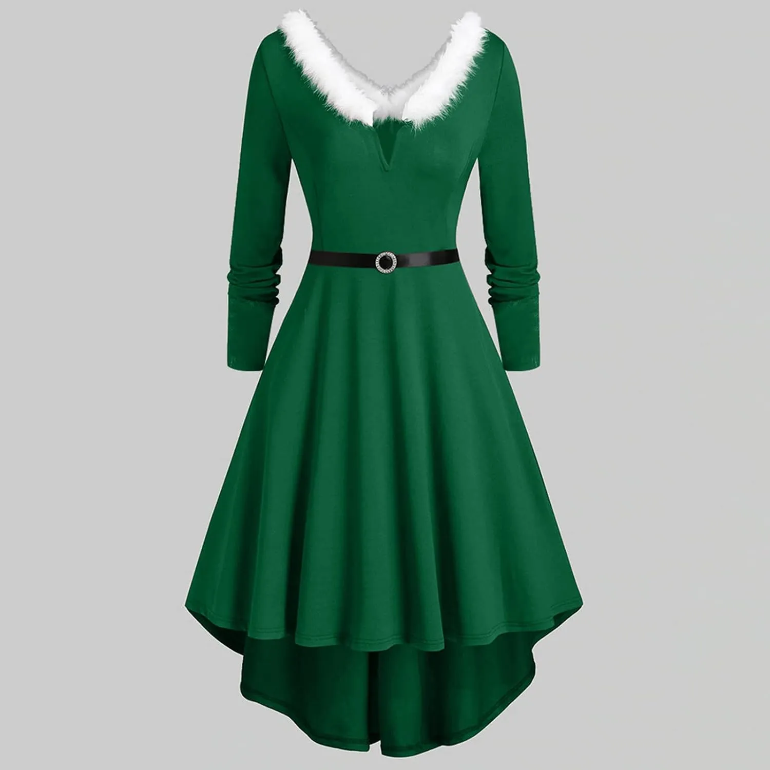 Womens Christmas Dress Vintage 1950s Dresses Long Sleeve Swing Party Dresses Xmas Cocktail Dress Party Holiday Dress