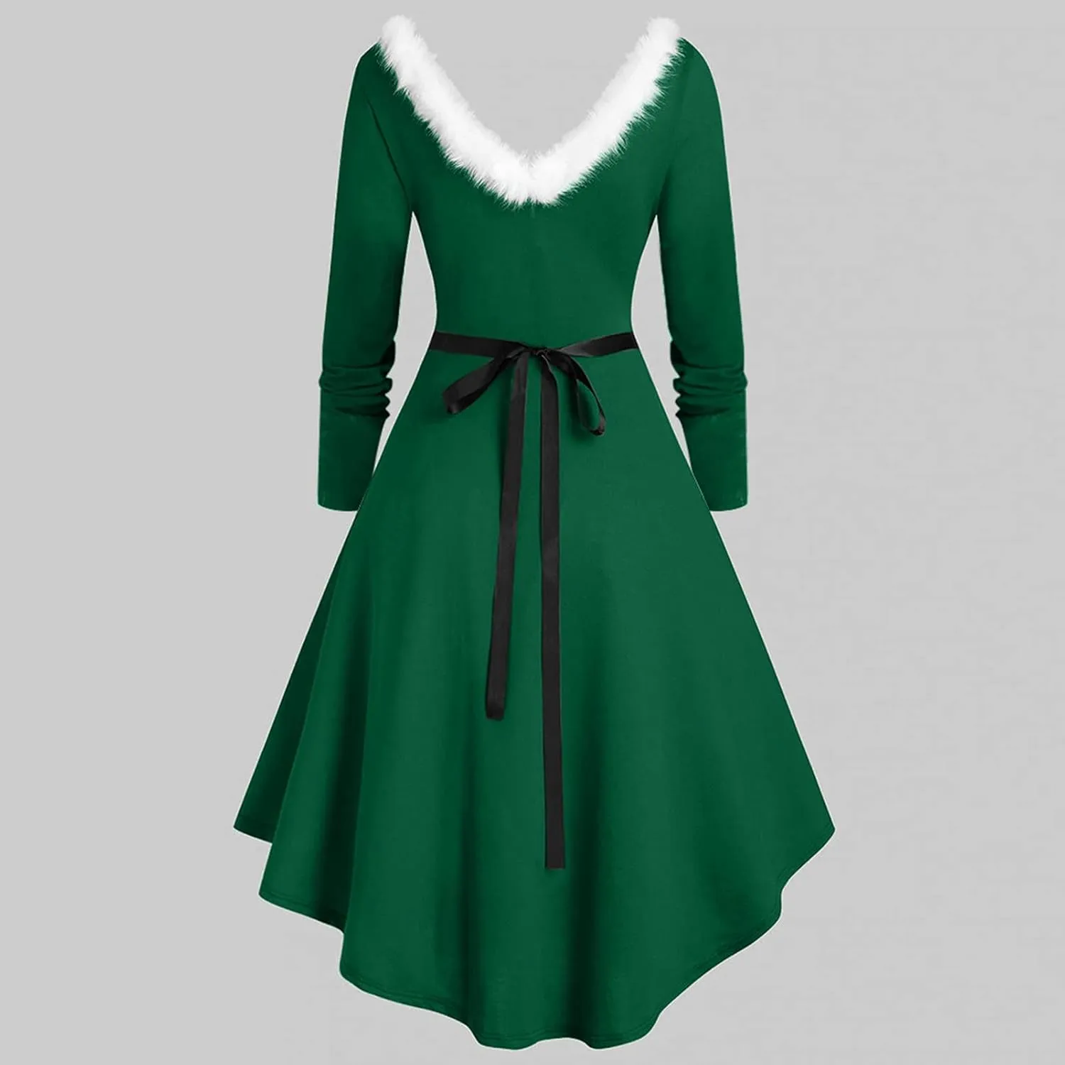 Womens Christmas Dress Vintage 1950s Dresses Long Sleeve Swing Party Dresses Xmas Cocktail Dress Party Holiday Dress