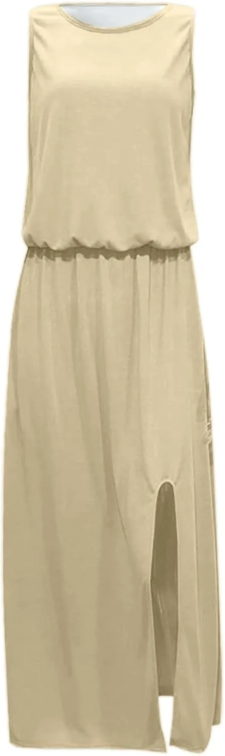 Womens Summer Boho Strapless Maxi Dress 2025 Casual Sleeveless Off Shoulder Smocked Tiered Beach Long Sundress