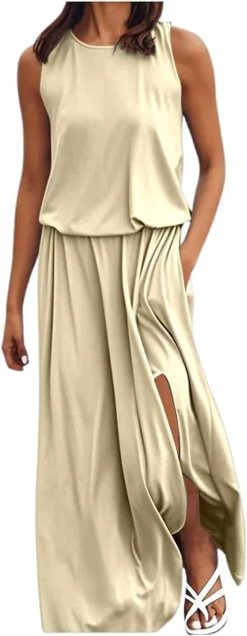 Womens Summer Boho Strapless Maxi Dress 2025 Casual Sleeveless Off Shoulder Smocked Tiered Beach Long Sundress