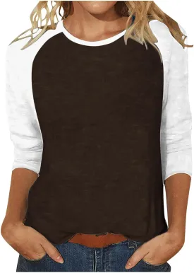 Womens Summer Tops Fashion Daisy Print Daily Shirts 3/4 Sleeve Casual Boat Neck Cute Tops Fashion Loose Fit T-Shirts