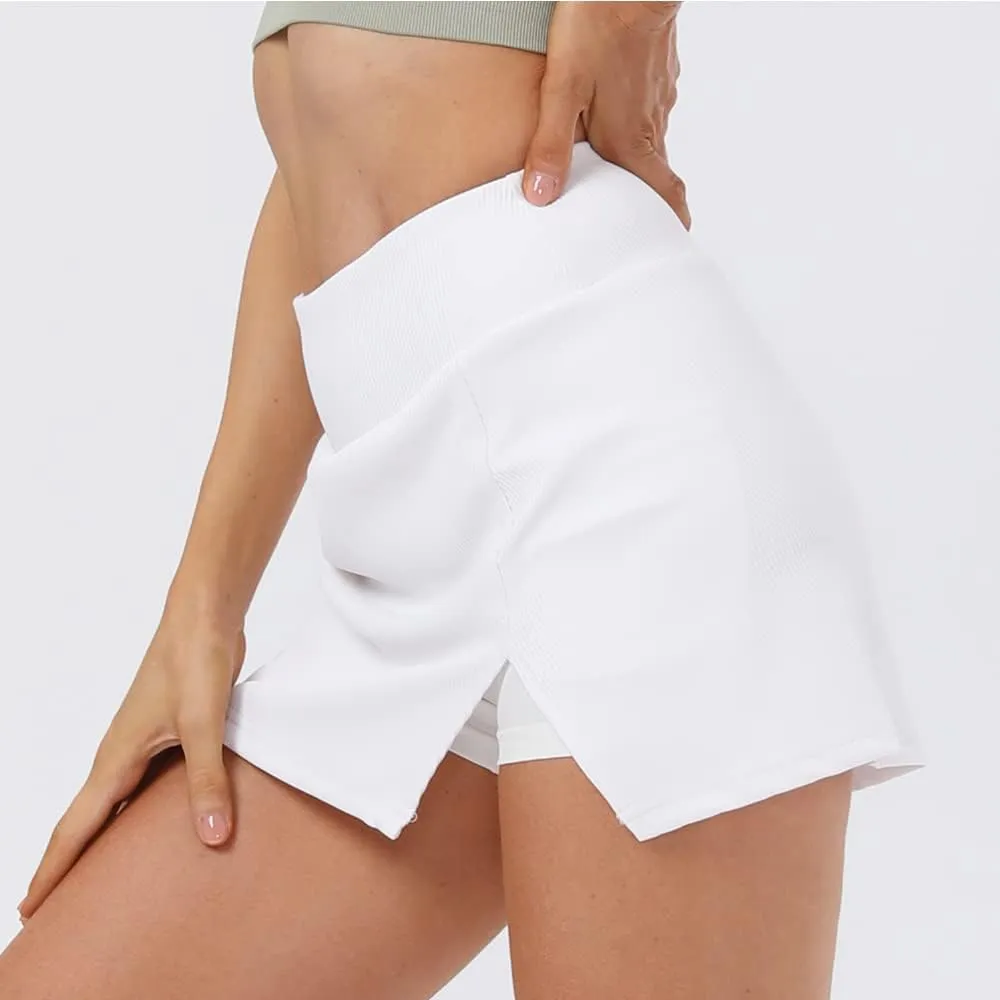 Women's Tennis Skirt Cute Golf Short Mini Skirt Skort Split Hem Bodycon Pencil Skirts for Workout Sports Athletic