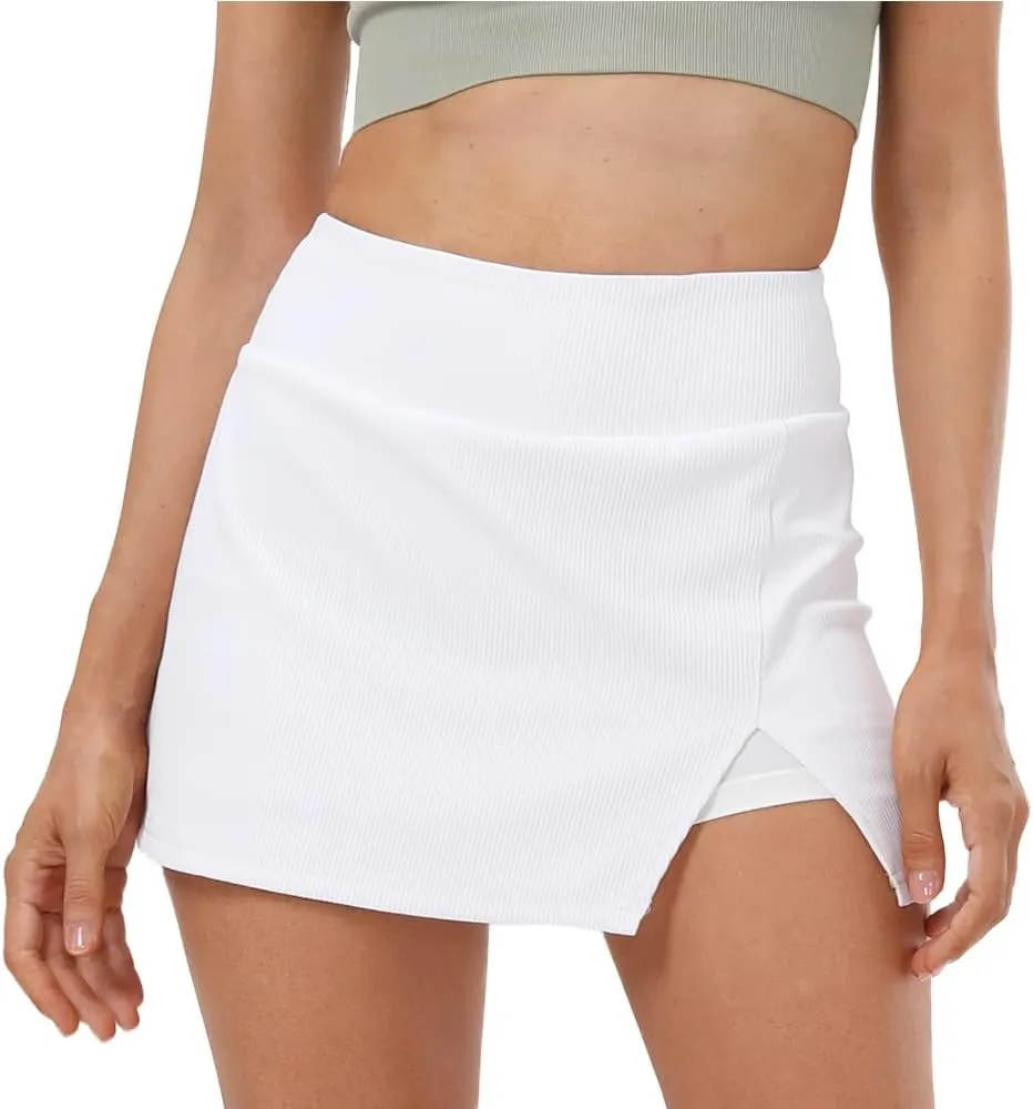 Women's Tennis Skirt Cute Golf Short Mini Skirt Skort Split Hem Bodycon Pencil Skirts for Workout Sports Athletic